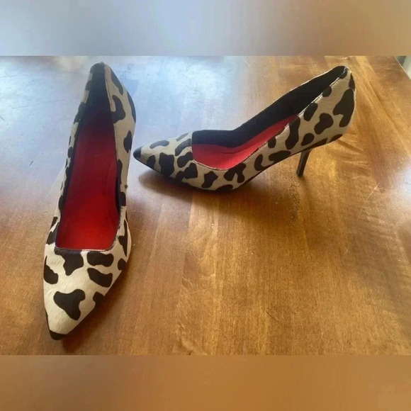 Diane Von Firstenberg Meina Calf Hair Leopard-Print Pumps from Saks GUC Size 7.5 - Picture 7 of 12